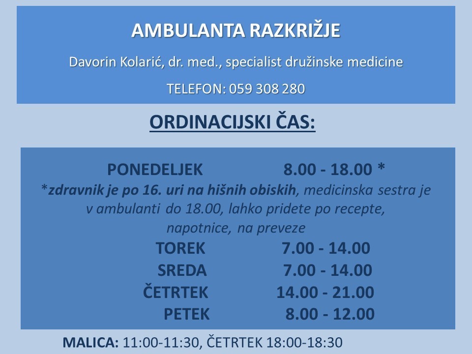 Ambulanta Razkrižje in Lekarna Špringer Razkrižje, delovni čas 1